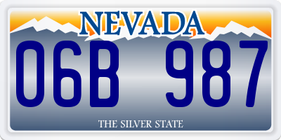 NV license plate 06B987