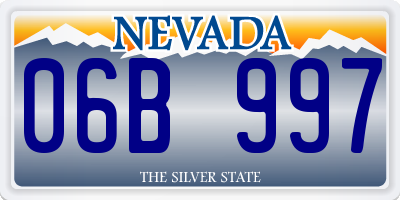 NV license plate 06B997