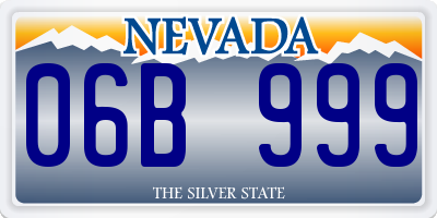 NV license plate 06B999