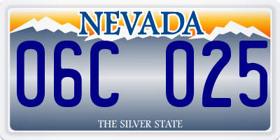 NV license plate 06C025