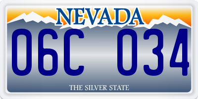 NV license plate 06C034