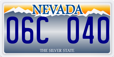 NV license plate 06C040