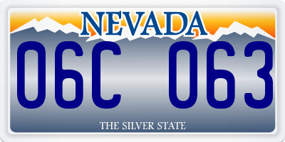 NV license plate 06C063