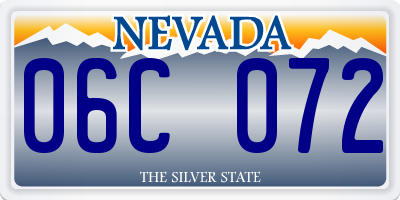 NV license plate 06C072