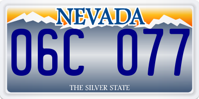 NV license plate 06C077