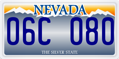 NV license plate 06C080