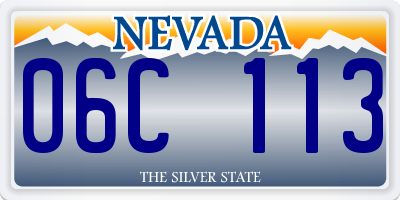 NV license plate 06C113