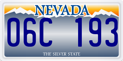 NV license plate 06C193