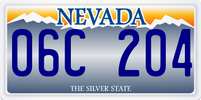 NV license plate 06C204