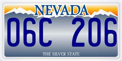 NV license plate 06C206