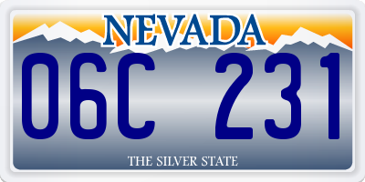 NV license plate 06C231