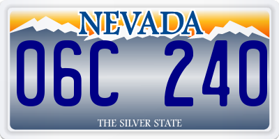 NV license plate 06C240