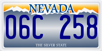 NV license plate 06C258