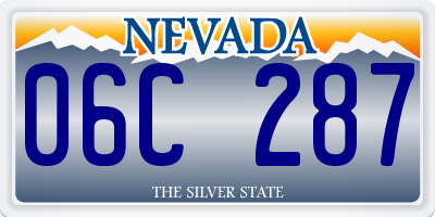 NV license plate 06C287
