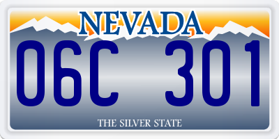 NV license plate 06C301