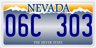 NV license plate 06C303