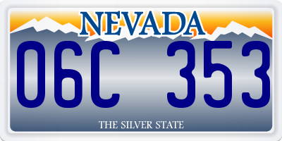 NV license plate 06C353