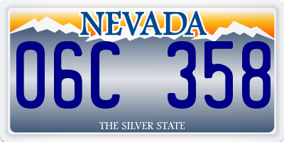 NV license plate 06C358