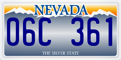 NV license plate 06C361