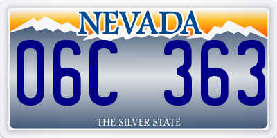 NV license plate 06C363