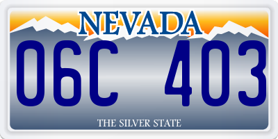 NV license plate 06C403