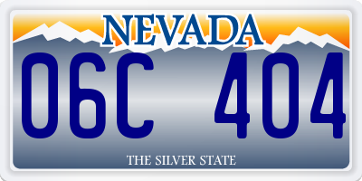 NV license plate 06C404