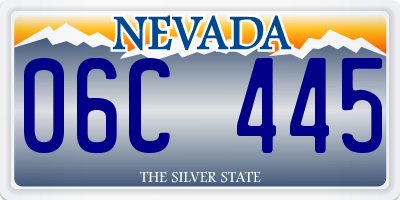 NV license plate 06C445