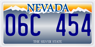NV license plate 06C454