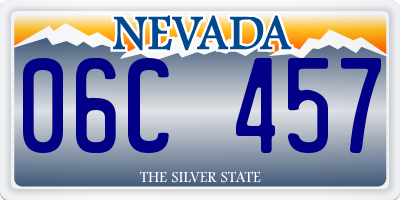 NV license plate 06C457