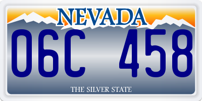 NV license plate 06C458