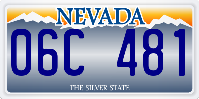 NV license plate 06C481