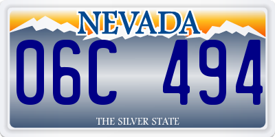 NV license plate 06C494