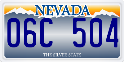 NV license plate 06C504