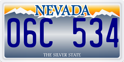 NV license plate 06C534