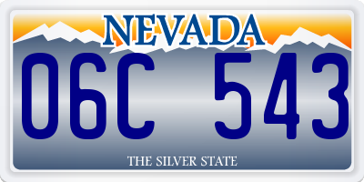 NV license plate 06C543