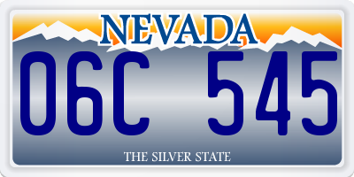 NV license plate 06C545