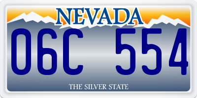 NV license plate 06C554