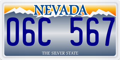 NV license plate 06C567