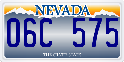 NV license plate 06C575