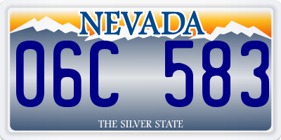 NV license plate 06C583