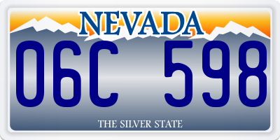 NV license plate 06C598