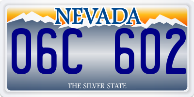NV license plate 06C602
