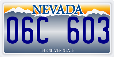 NV license plate 06C603