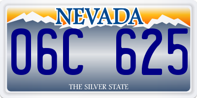 NV license plate 06C625