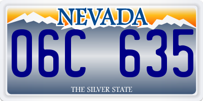 NV license plate 06C635