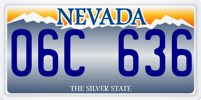 NV license plate 06C636