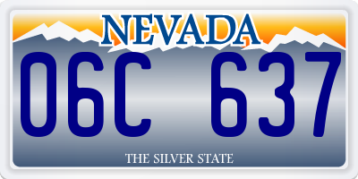 NV license plate 06C637