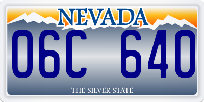 NV license plate 06C640