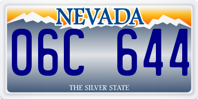 NV license plate 06C644