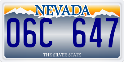 NV license plate 06C647